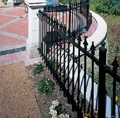 metal ornamental fencing, decorative metal fence panels, ornamental iron fences, monumental iron works fences
